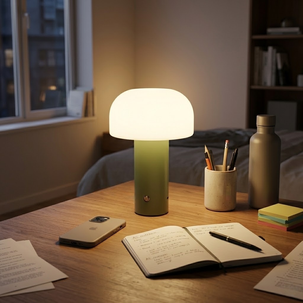 Lampe de bureau verte champignon | Mossia