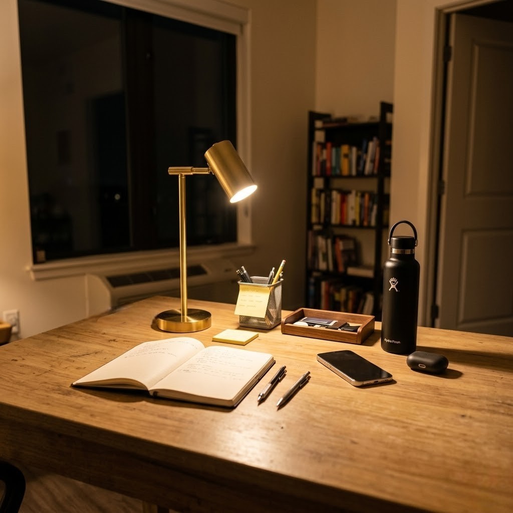 Lampe de bureau dorée design | Mushgold