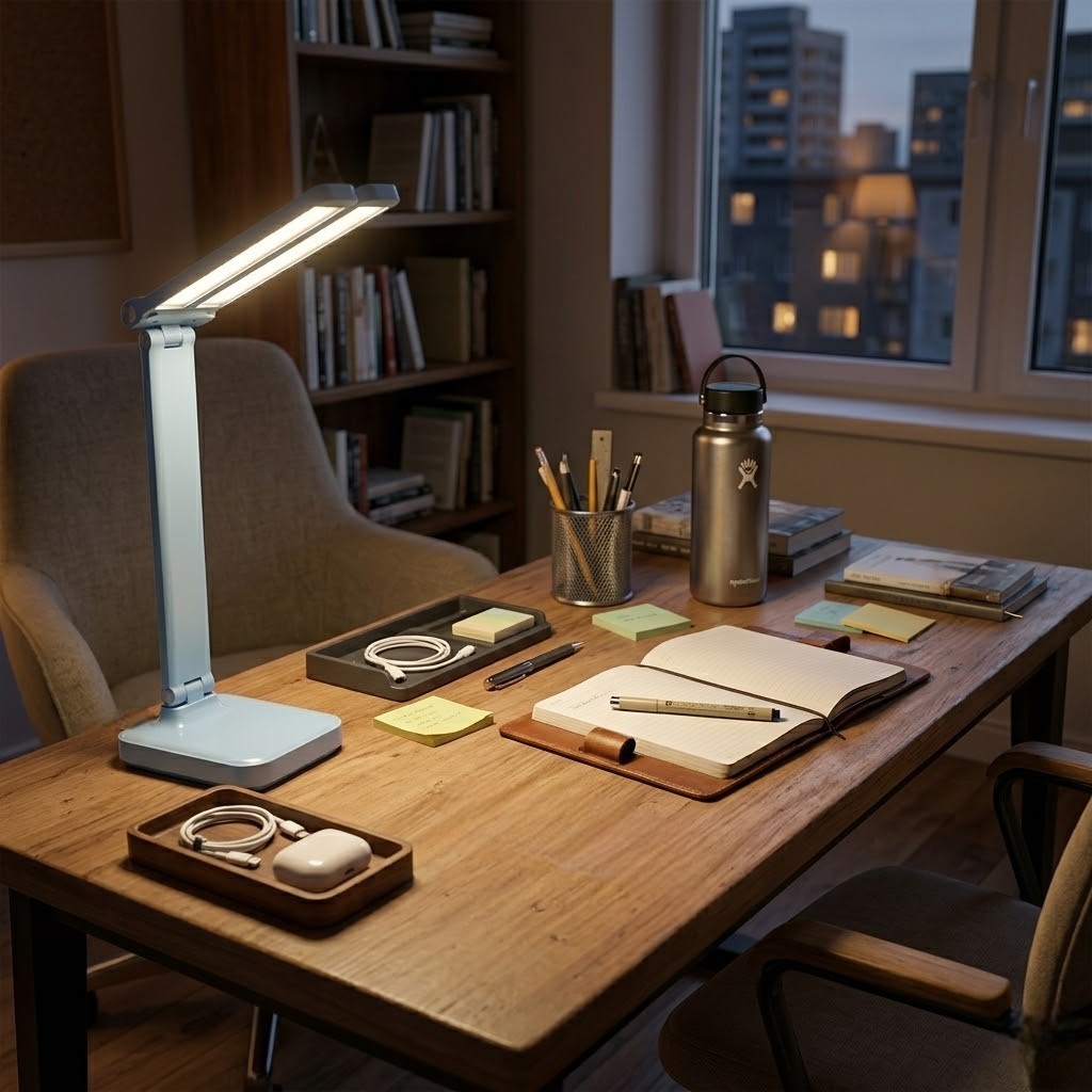Lampe de bureau bleue pliable | Foldora