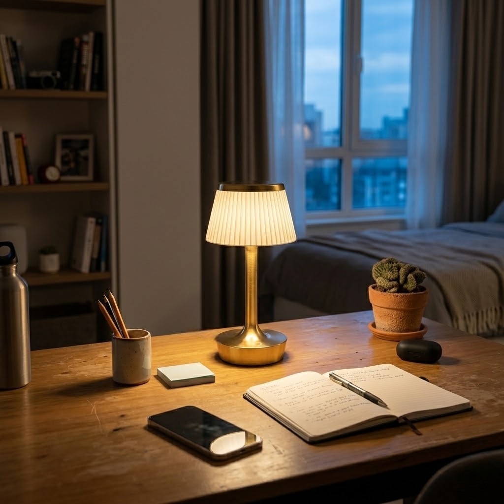 Lampe de bureau dorée tactile | Goldina