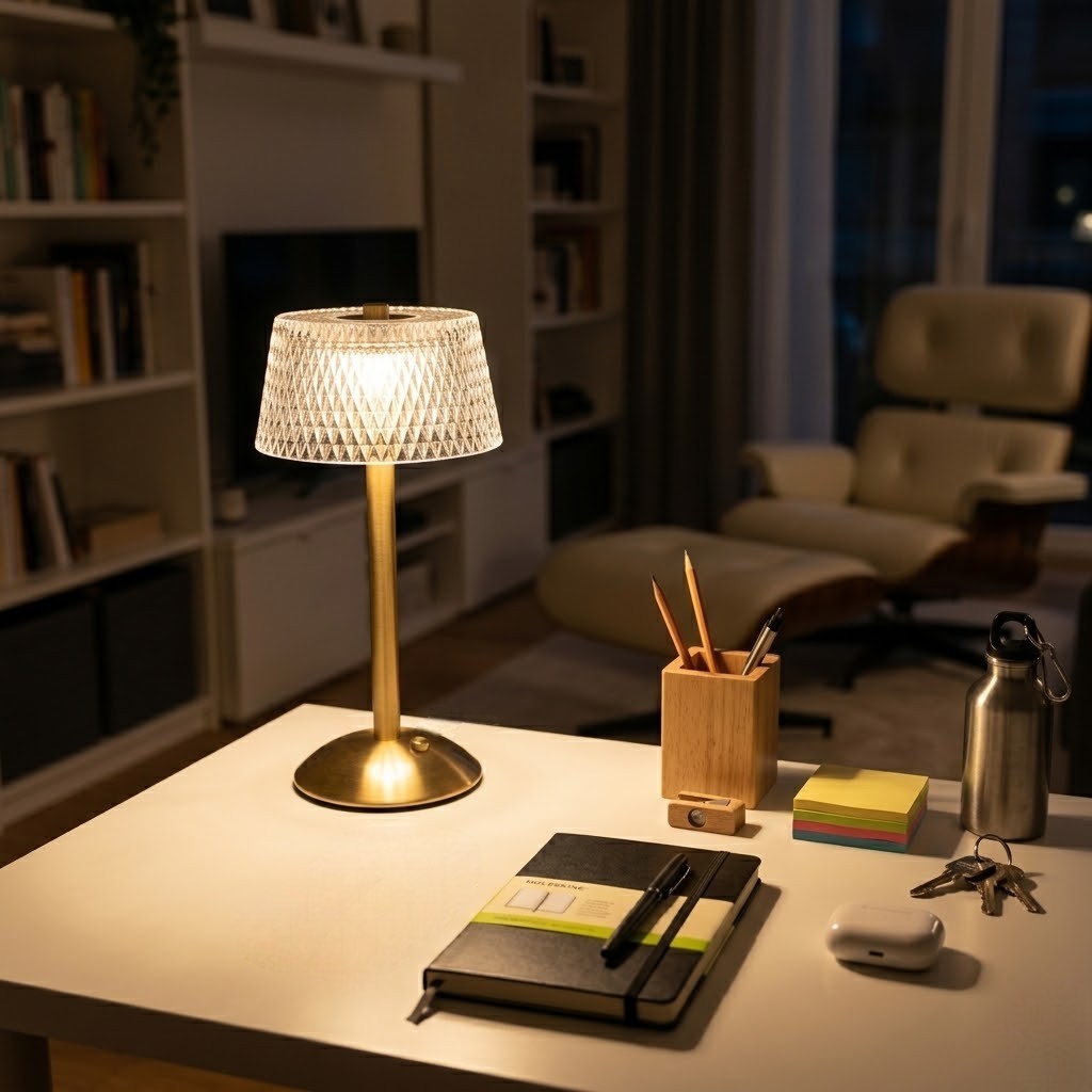 Lampe de bureau dorée moderne | Veloria