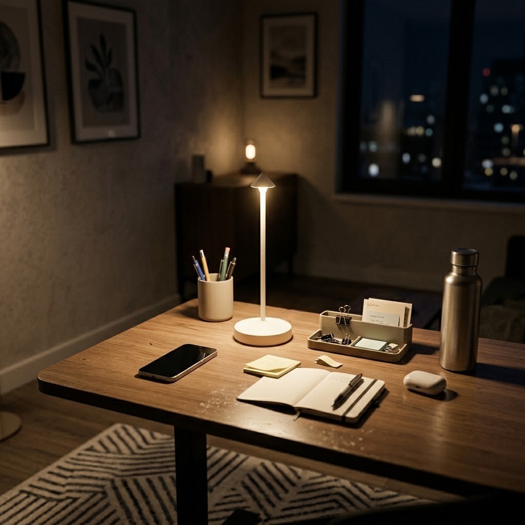 Lampe de bureau blanche moderne | Foldesia