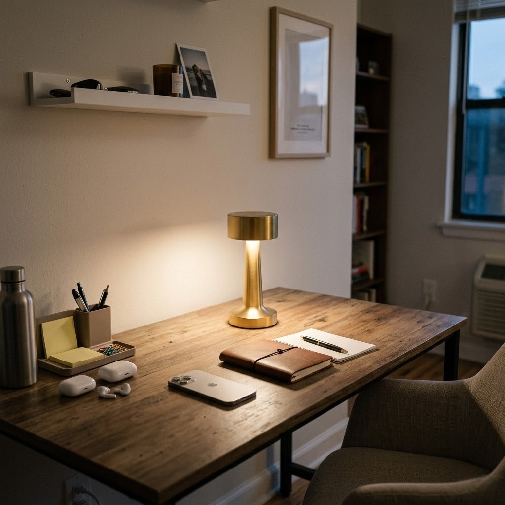 Lampe de bureau dorée rétro | Aurésia