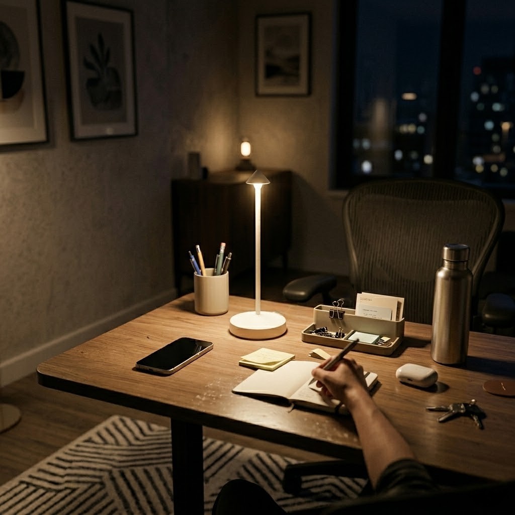 Lampe de bureau blanche moderne | Foldesia