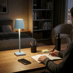 Lampe de bureau bleue aluminium | Aluvia