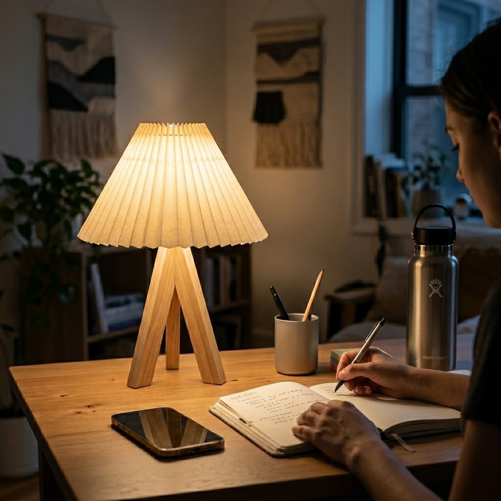 Lampe de bureau bois tamisée | Lumibois