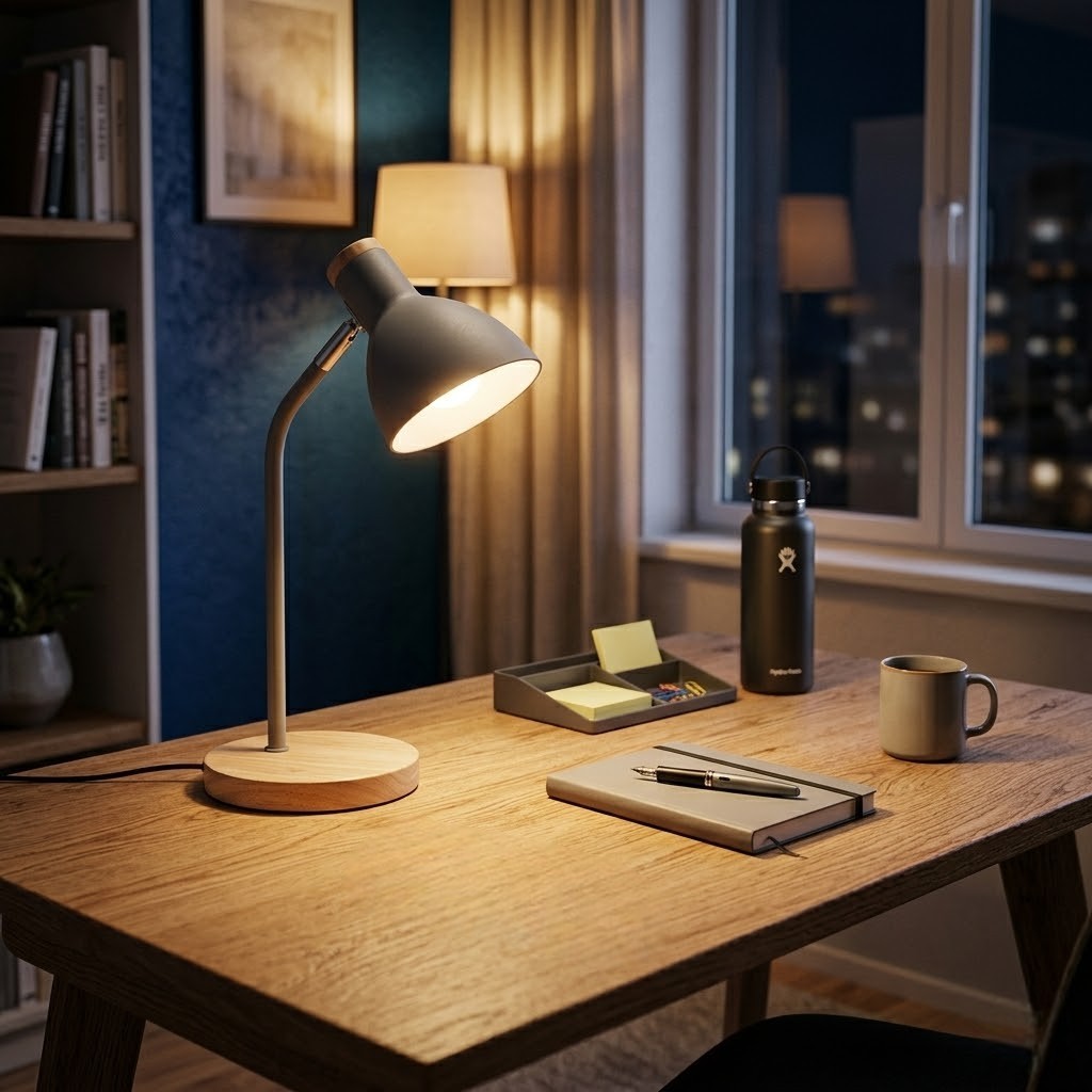 Lampe de bureau bois orientable | Arvella