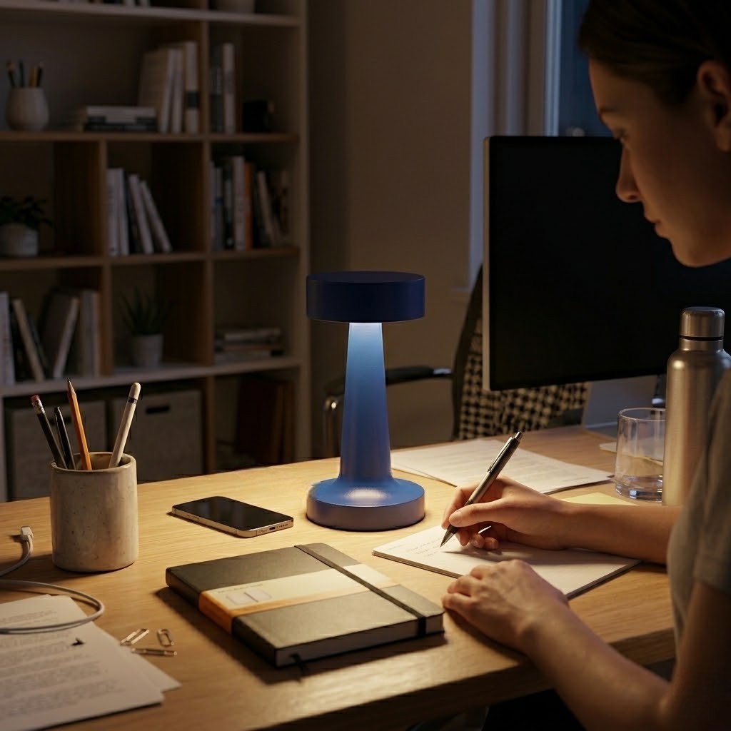 Lampe de bureau bleue moderne | Retrovia