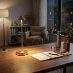 Lampe de bureau sans fil dorée | Solaris