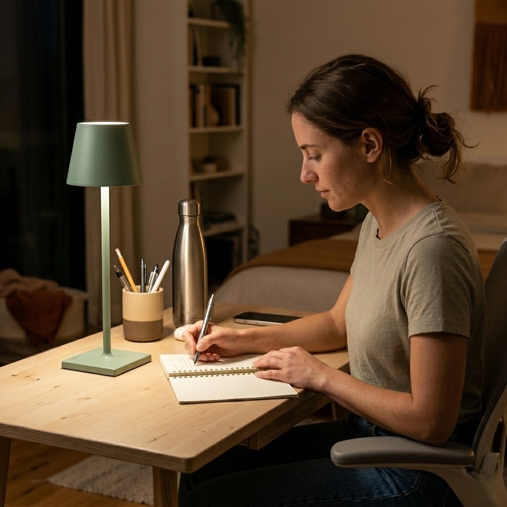 Lampe de bureau verte sans fil | Verdeo