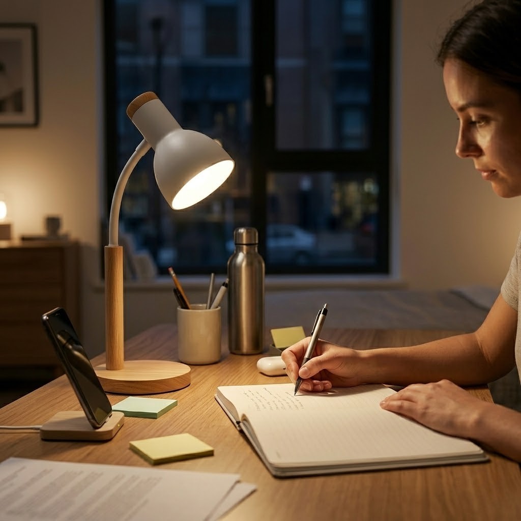 Lampe de bureau bois minimaliste | Oakelys