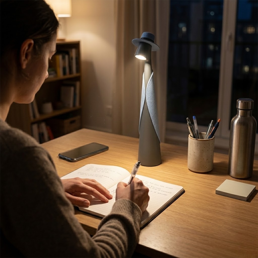 Lampe de bureau bleue design | Veluna