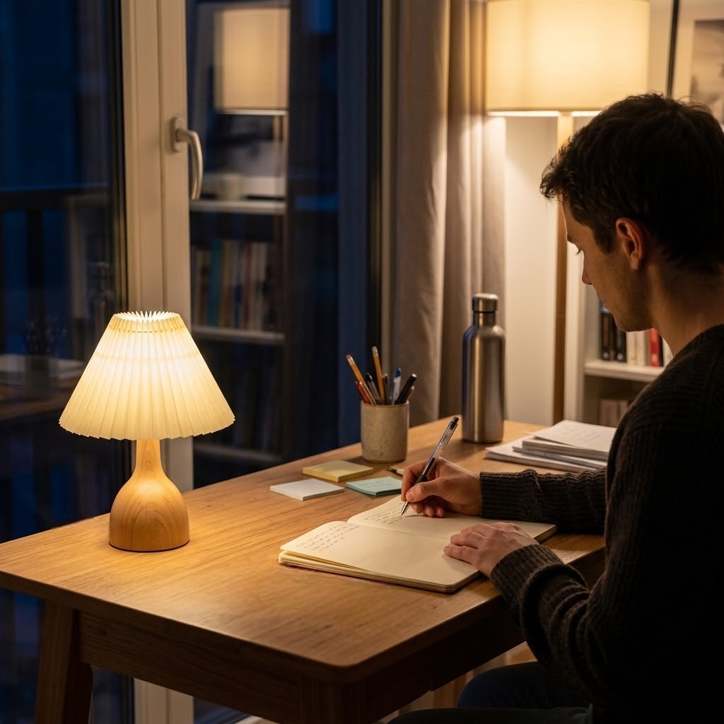 Lampe de bureau bois vintage | Cerawood