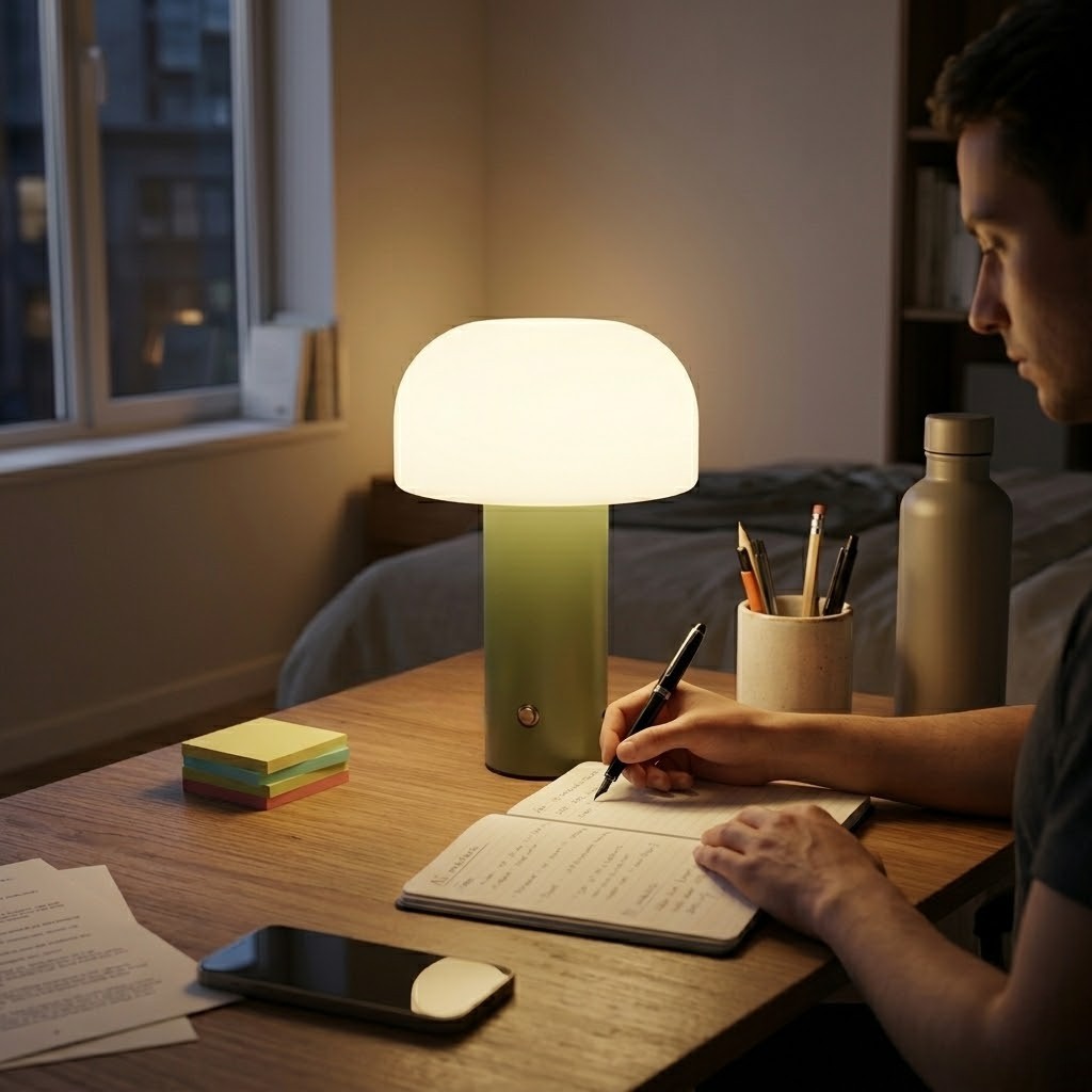 Lampe de bureau verte champignon | Mossia