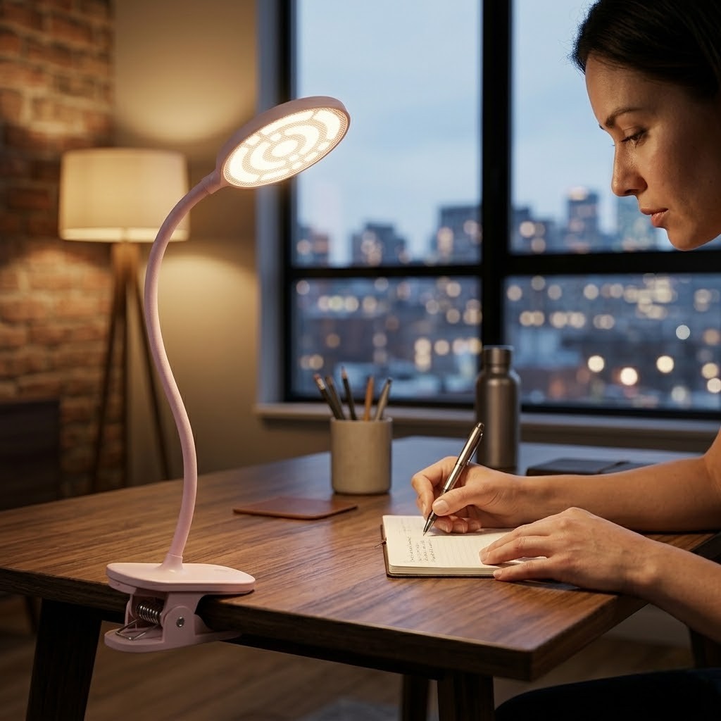 Lampe de bureau à pince rechargeable | Haloa