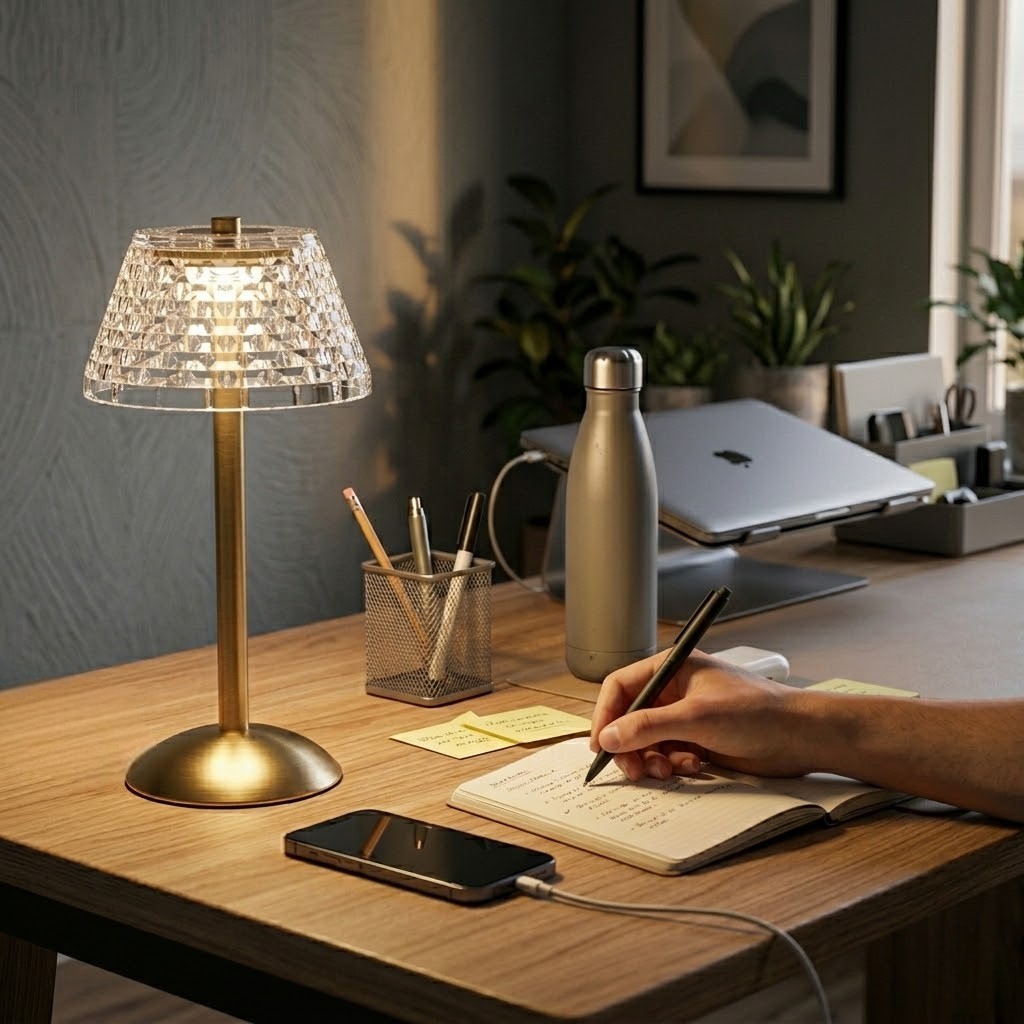 Lampe de bureau tactile dorée | Aurelia