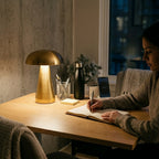 Lampe de bureau dorée sans fil | Aurexia
