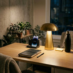 Lampe de bureau dorée sans fil | Aurexia