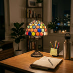 Lampe de bureau vintage vitrail | Stainora