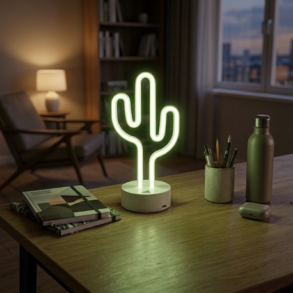 Lampe de bureau verte cactus | Cactea