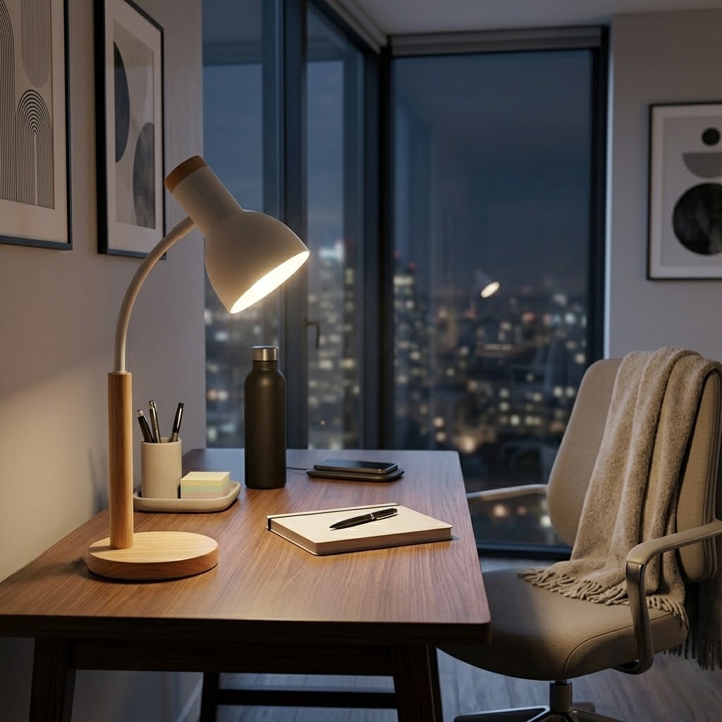 Lampe de bureau bois minimaliste | Oakelys