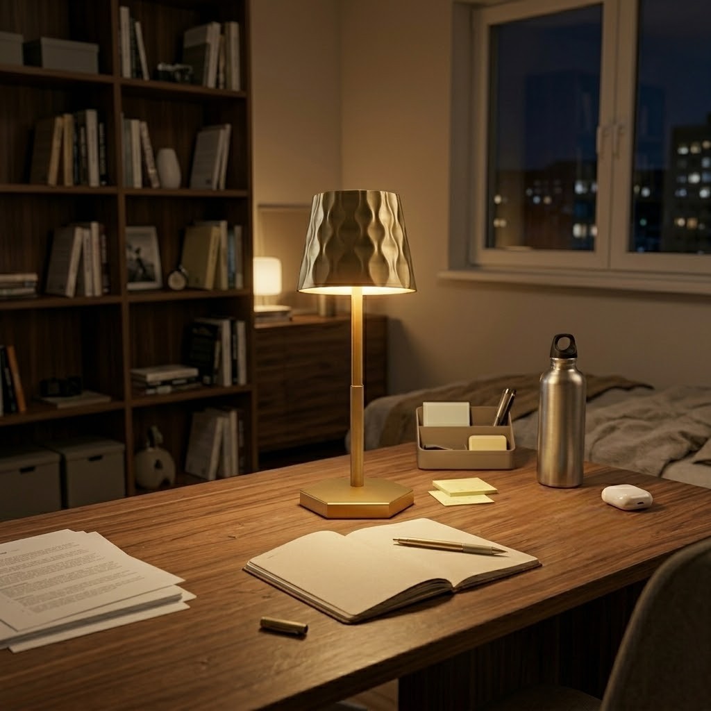 Lampe de bureau dorée cristal | Cristalya