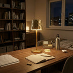 Lampe de bureau dorée cristal | Cristalya