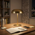 Lampe de bureau dorée rechargeable | Luxoria