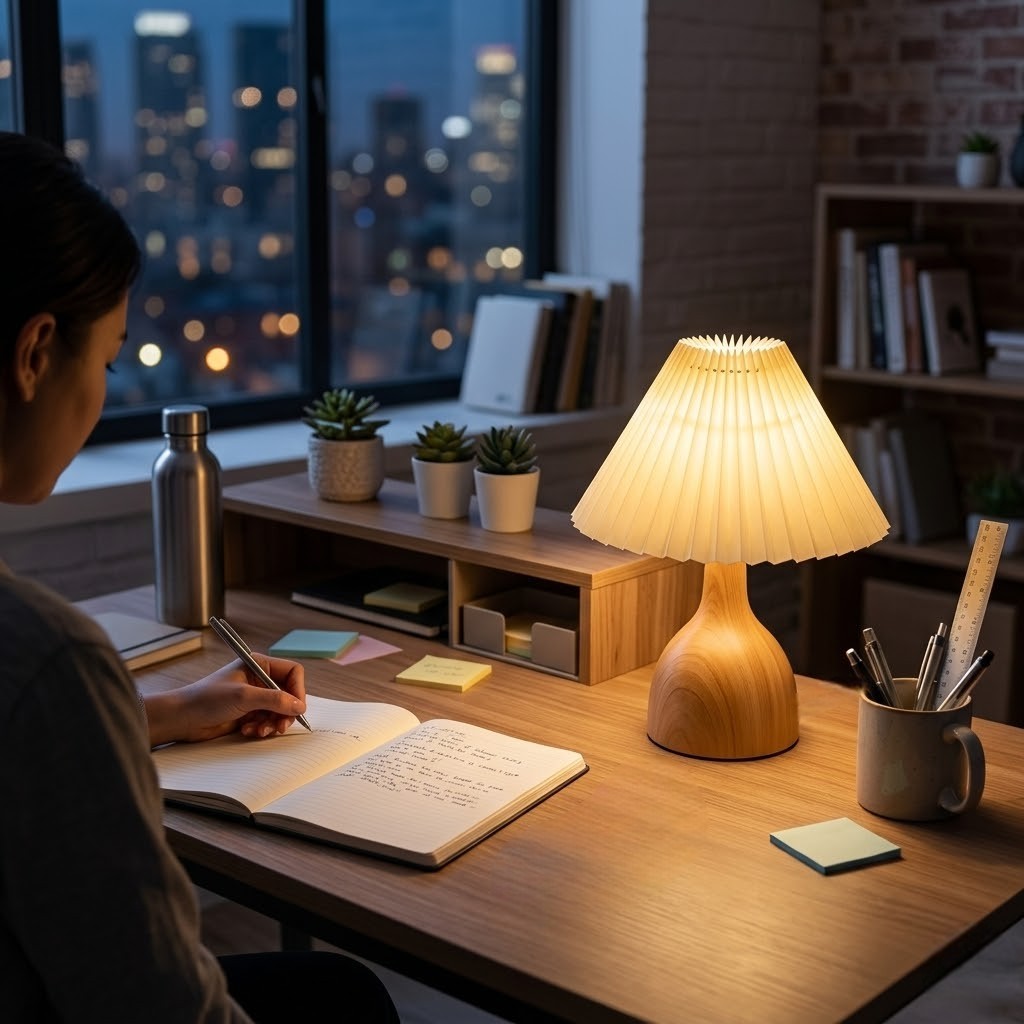Lampe de bureau bois vintage | Cerawood