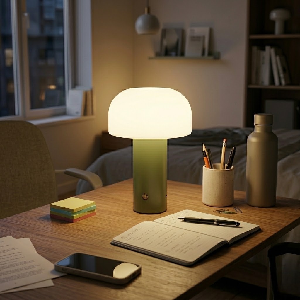 Lampe de bureau verte champignon | Mossia