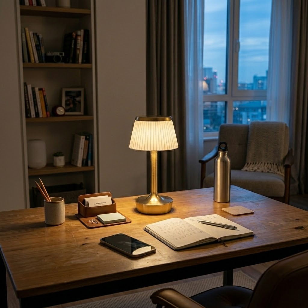 Lampe de bureau dorée tactile | Goldina