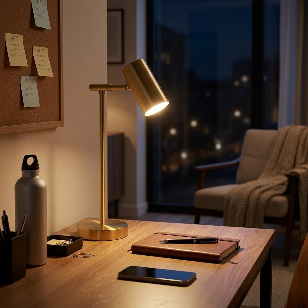 Lampe de bureau dorée design | Mushgold