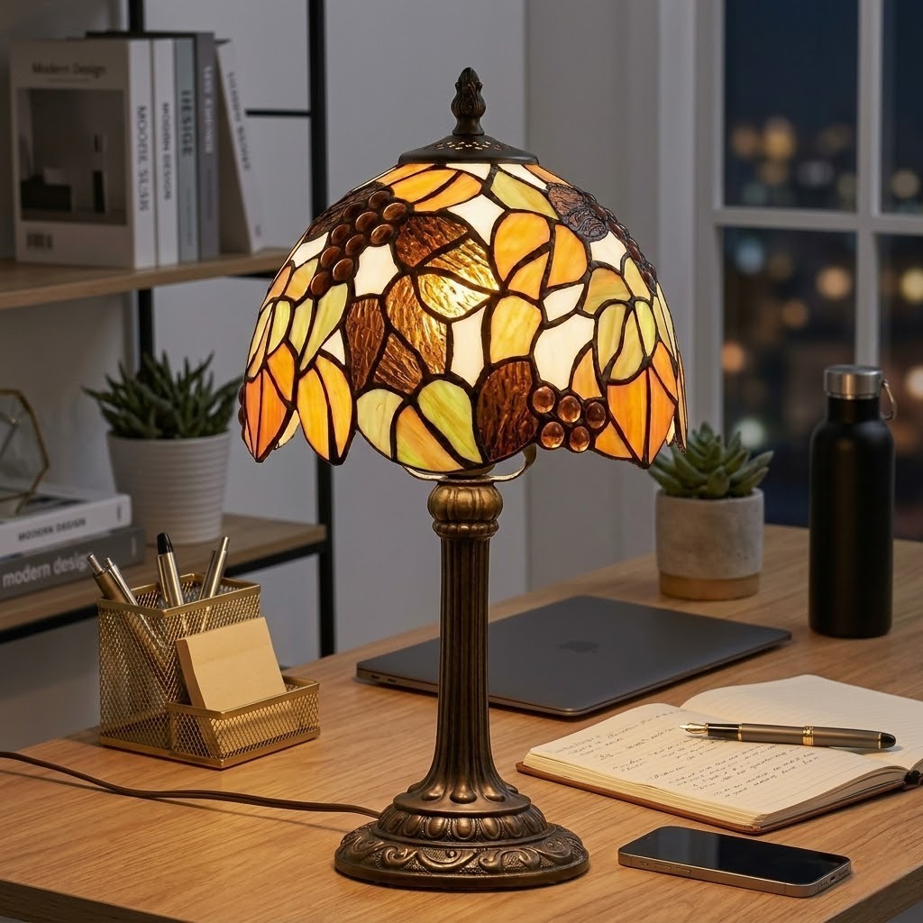 Lampe de bureau vintage multicolore | Tiffalya