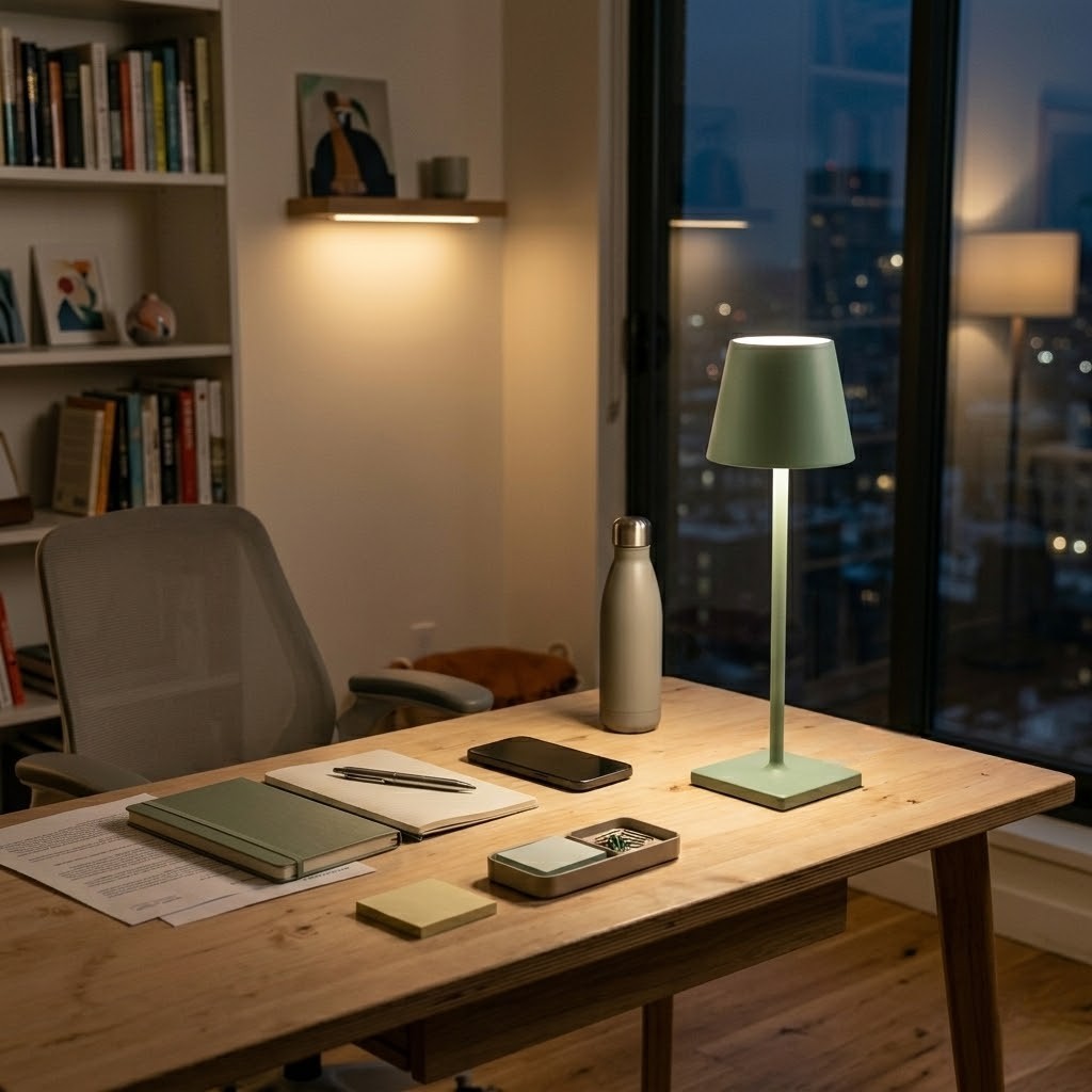Lampe de bureau verte sans fil | Verdeo