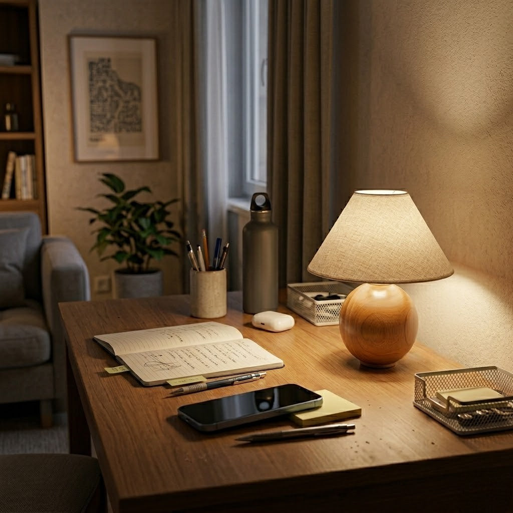 Lampe de bureau bois vintage | Timbera