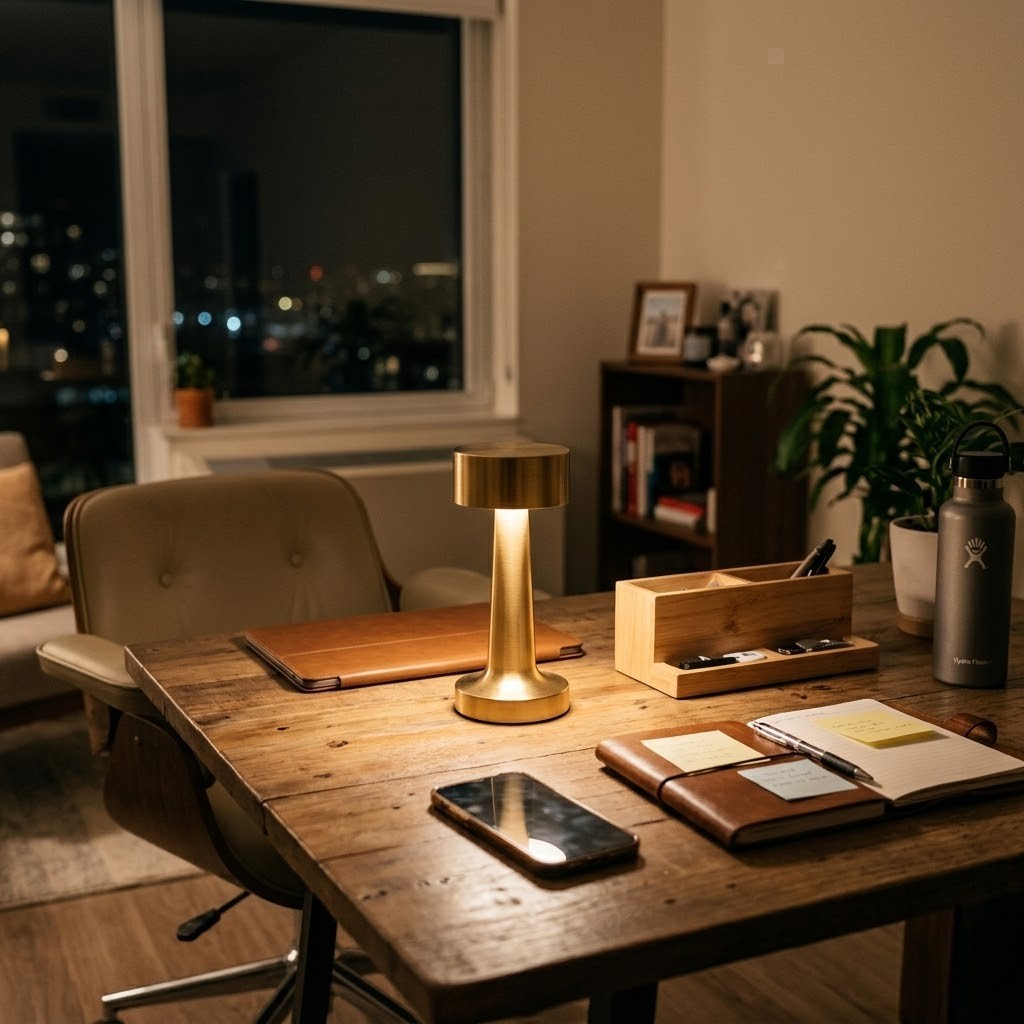 Lampe de bureau dorée rétro | Aurésia