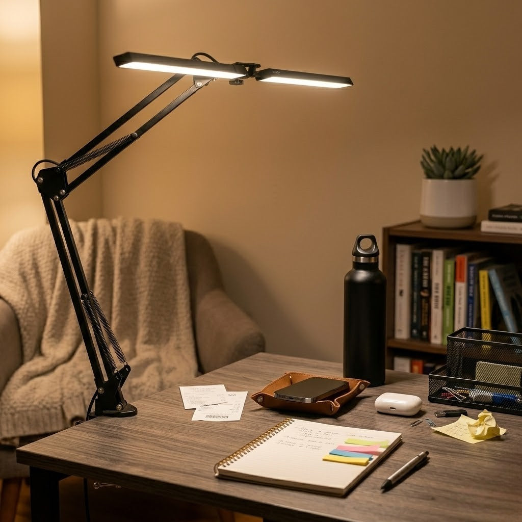 Lampe de bureau articulée double tête | Duolux