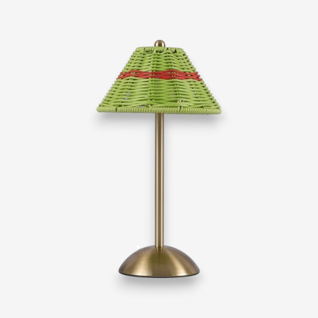 Lampe de bureau verte rotin | Naturéa